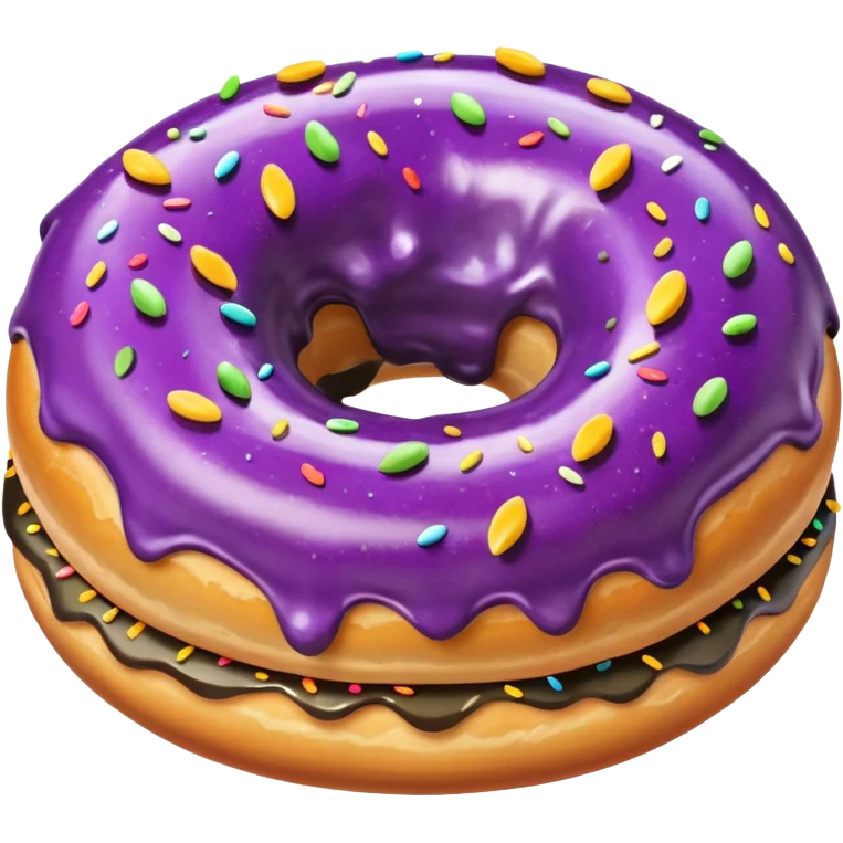 Donut with eggplant through it emoji