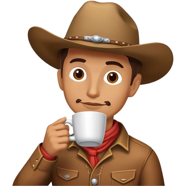 Coffee drinking cowboy emoji
