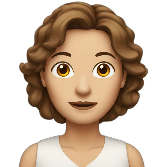 middle age woman with long brown hair emoji