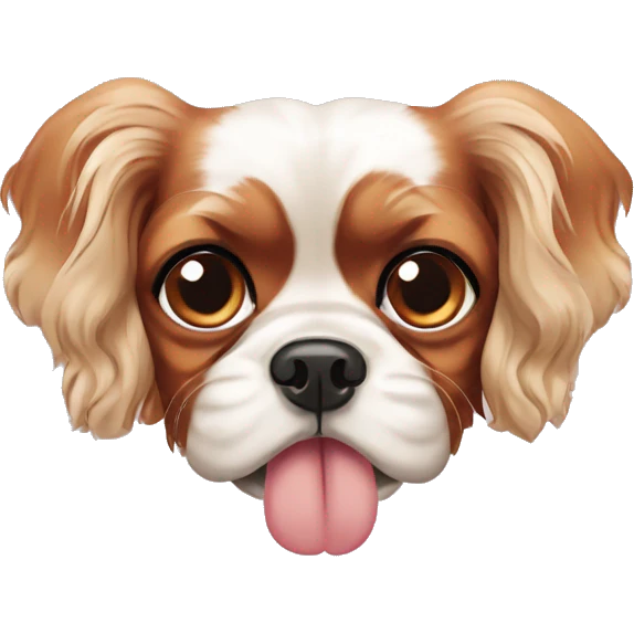 cavalier King Charles spaniel with bow emoji