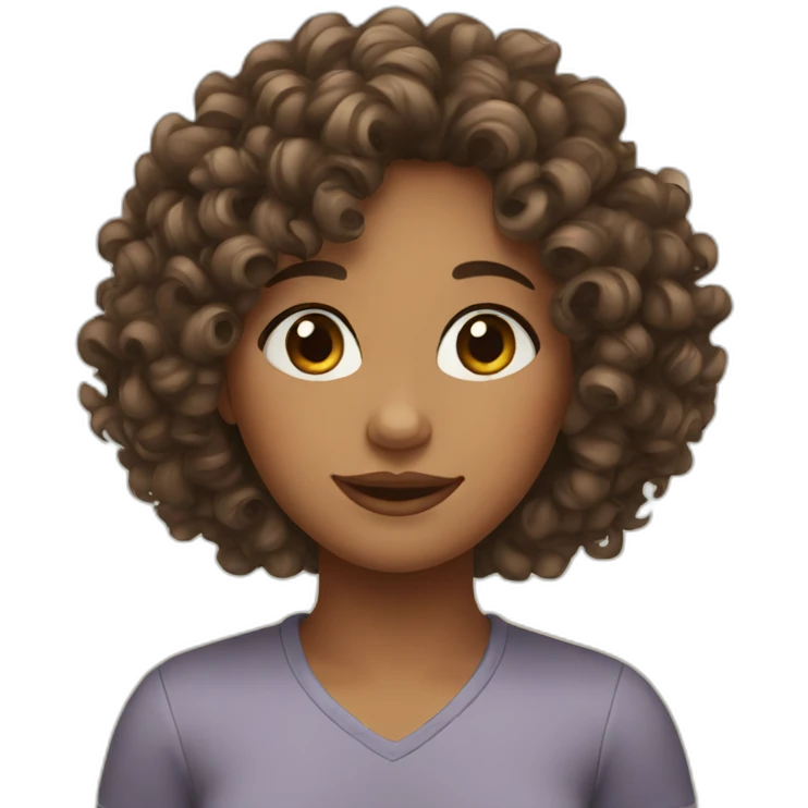 A curly girl emoji