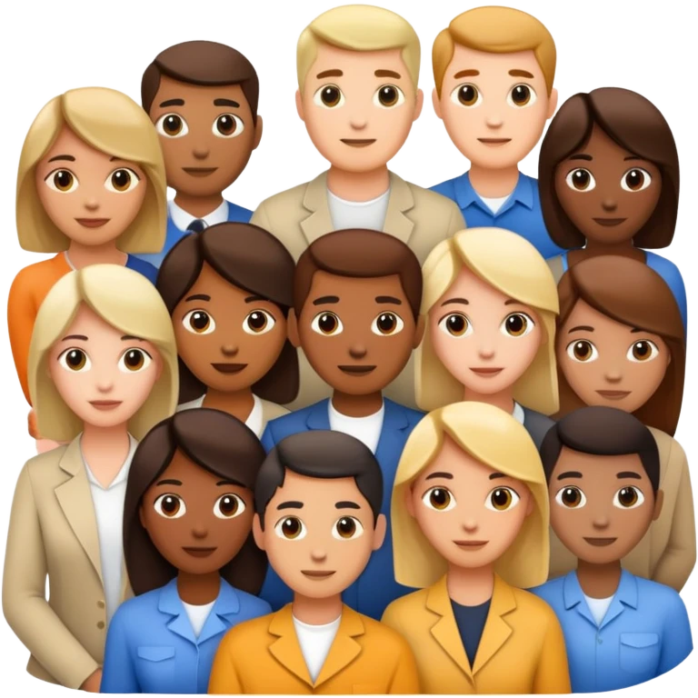 diverse group of people working as a team emoji