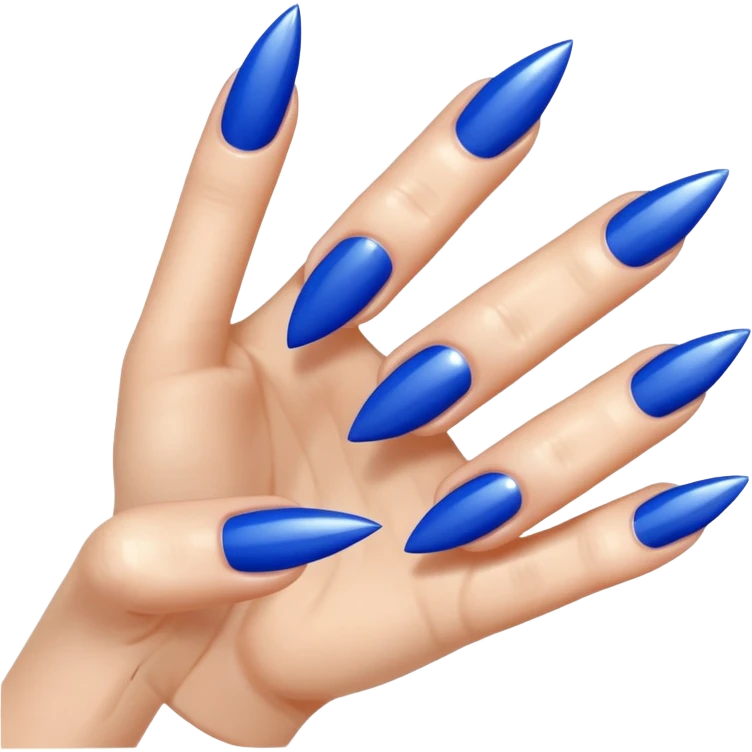 ✌ into blue nails emoji
