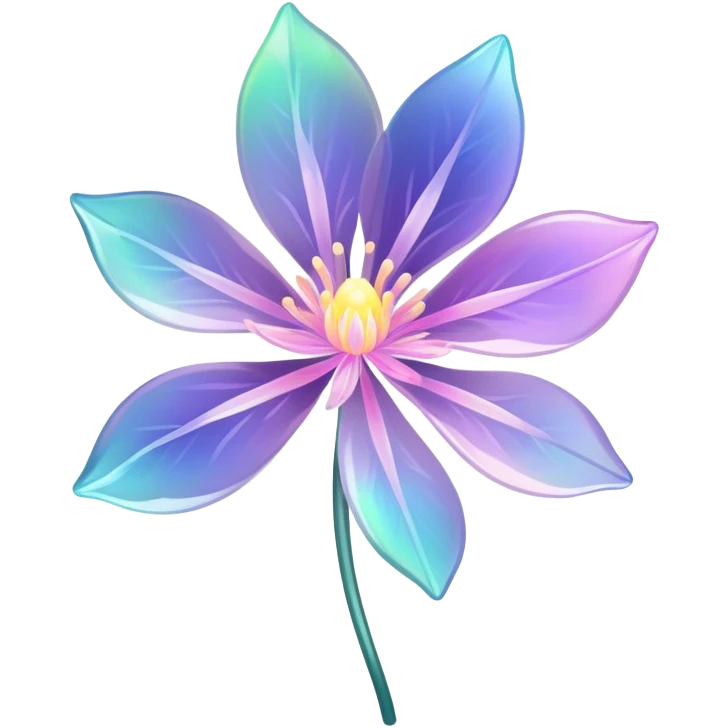 Dark Pastel iridescent transparent bio-luminescent flower emoji