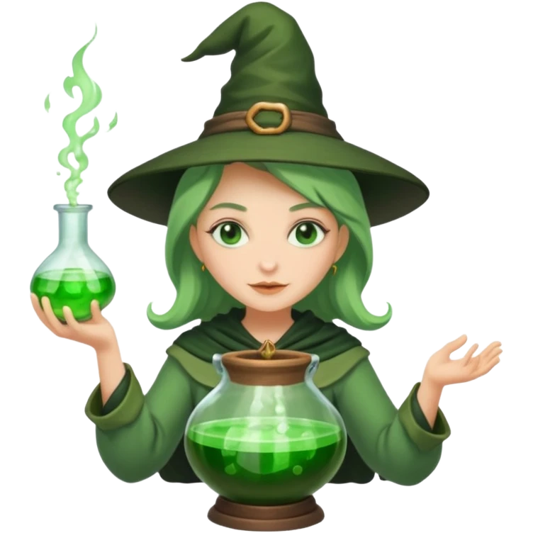green witch cooking potion emoji