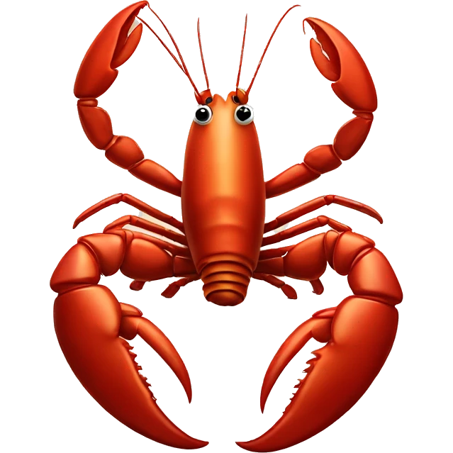 Lobster holding an emoji heart in it’s claws emoji