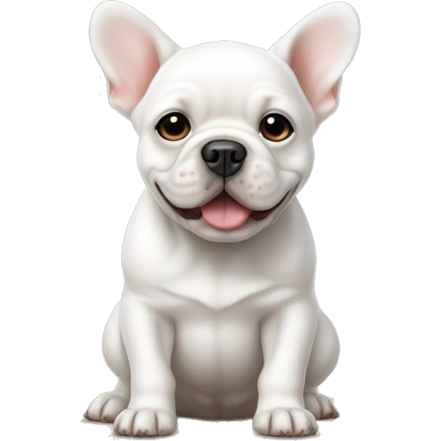 white french buldog puppy with leefs emoji