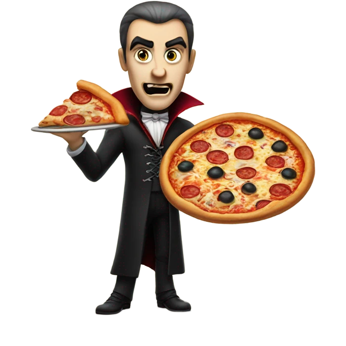 Dracula have a piiza emoji