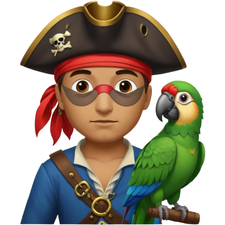 pirate and parrot emoji