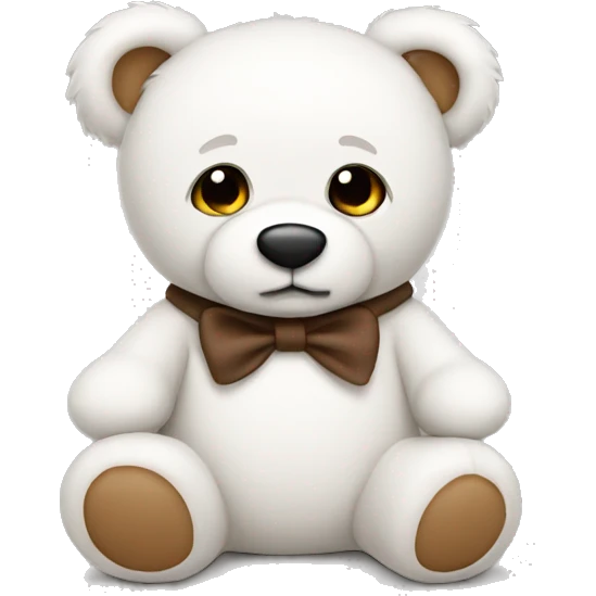 White teddy bear with brown emoji