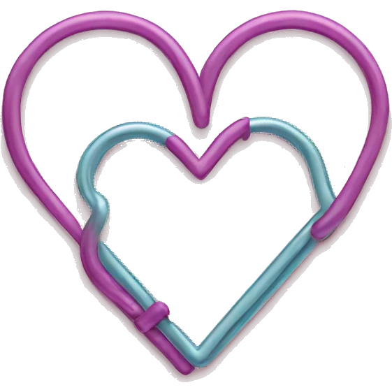 A heart-shaped paper clip emoji
