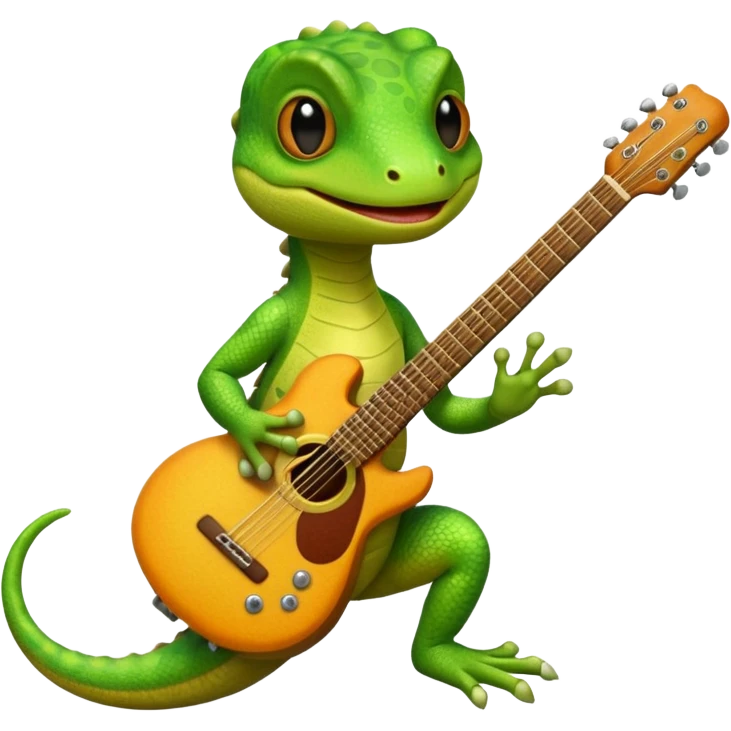 Gecko playing guitar  emoji