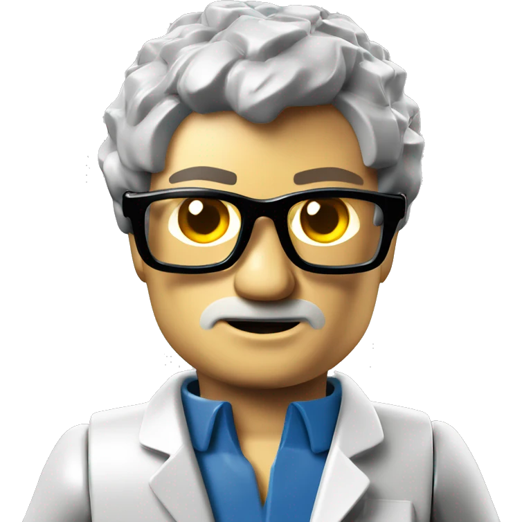 Cool Lego man, laboratory, experiment, laser emoji