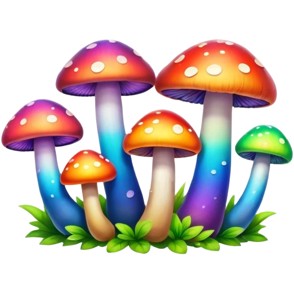 rainbow colored mushrooms emoji
