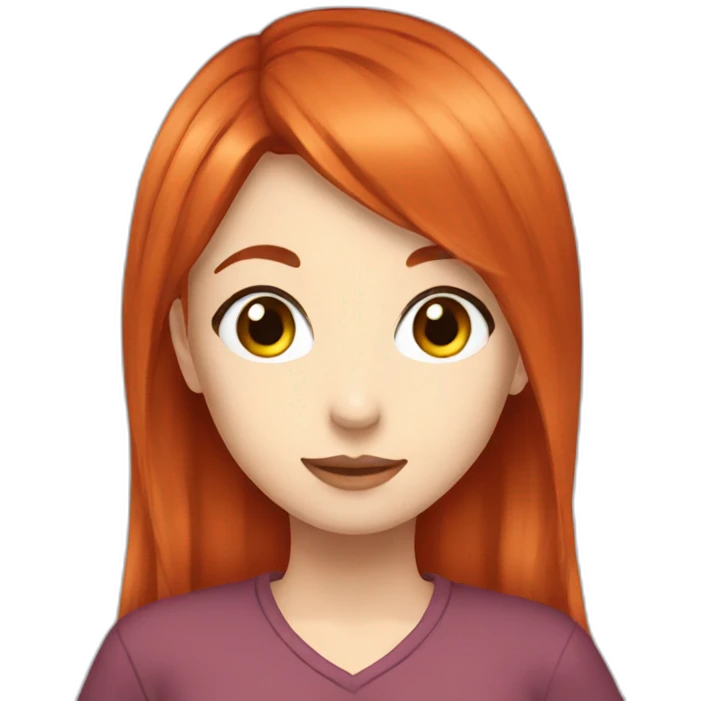 girl otaku redhead emoji