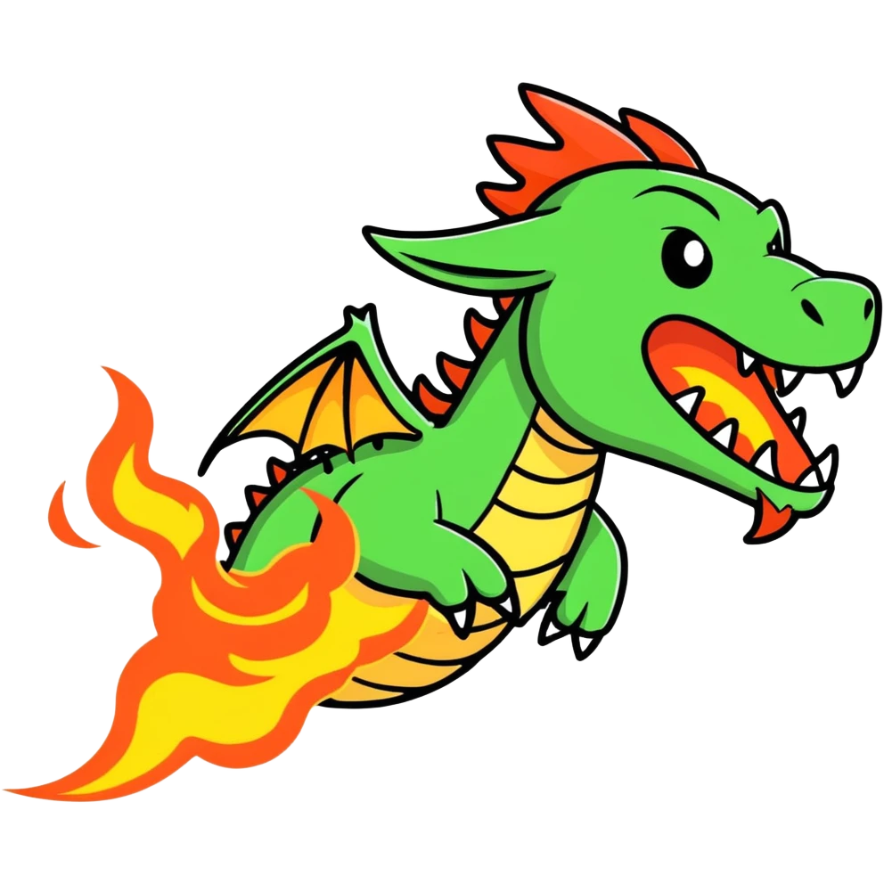 A dragon breathing fire emoji