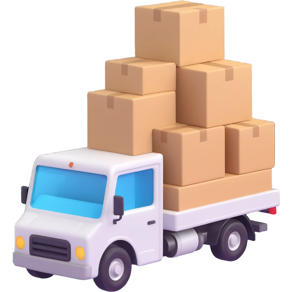 A truck with boxes emoji