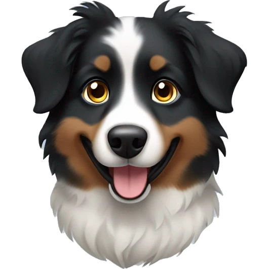 Small black australian shepherd dog building emoji