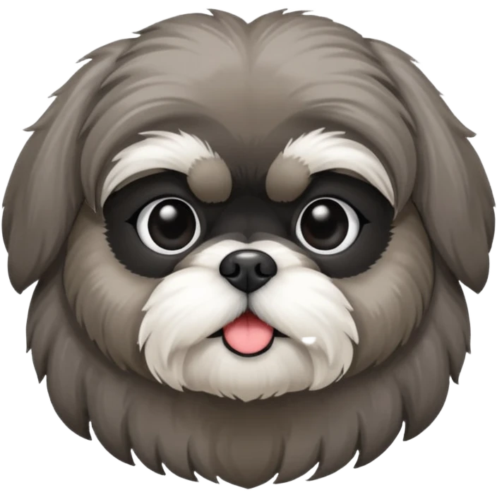 Dark grey shih tzu emoji