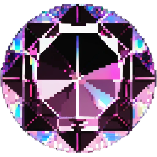 round cut pink sapphire gemstone with holographic sparkle effect emoji