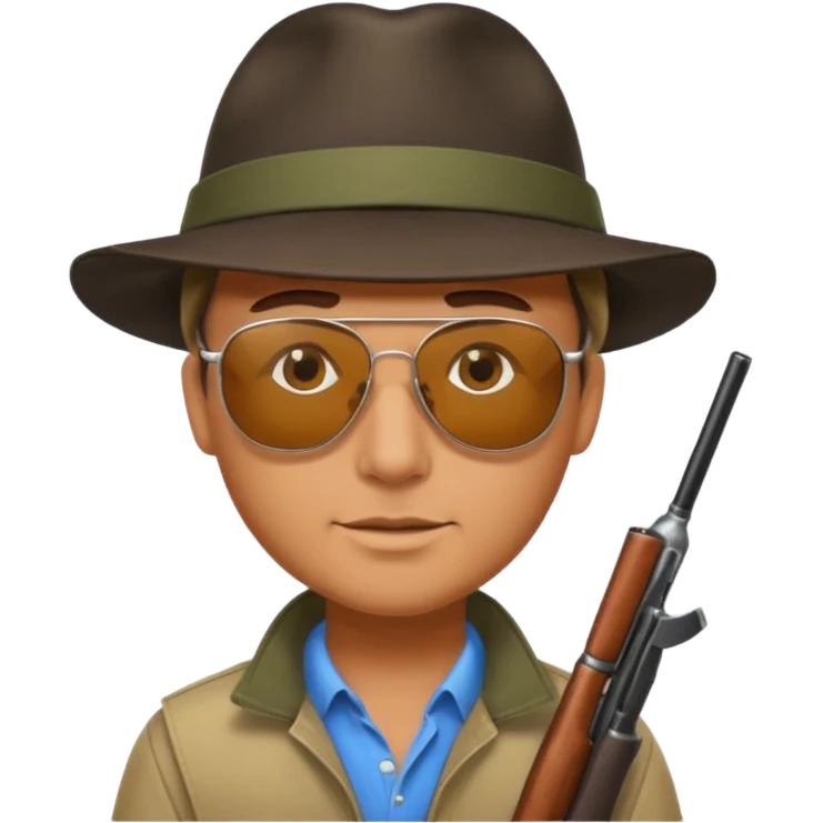man hunter, simple, clear expression emoji