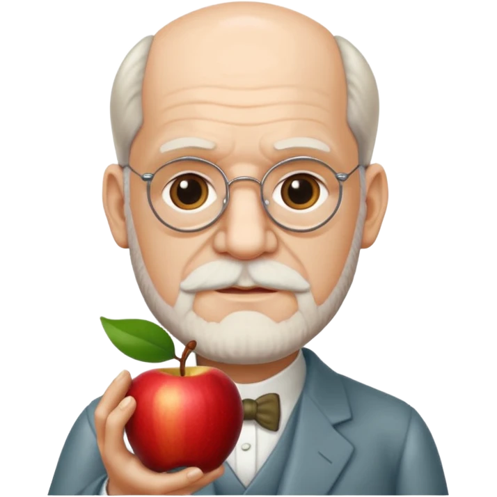Sigmund Freud: create emoji using exact style: apple ios, 3D rendered, with exact words: я промолчу emoji