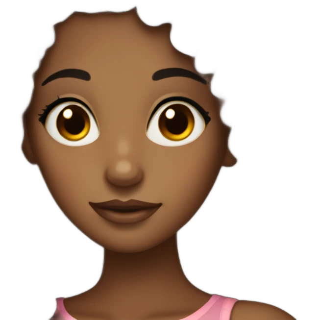 pretty brown skin girl with black long curly hair with volume and dark brown eyes and lashes  emoji