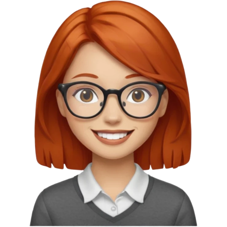Redhead Curry Girl with Glases emoji