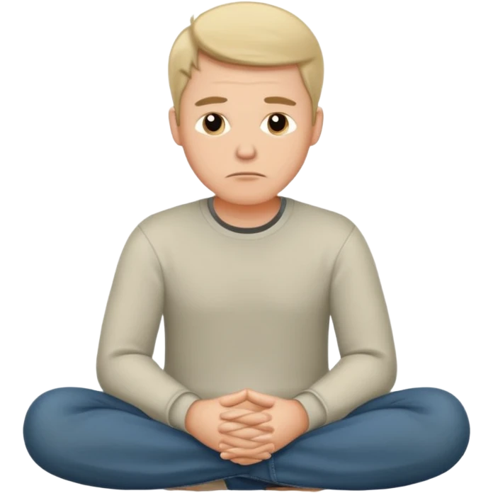 white man is sitting down and thinking emoji