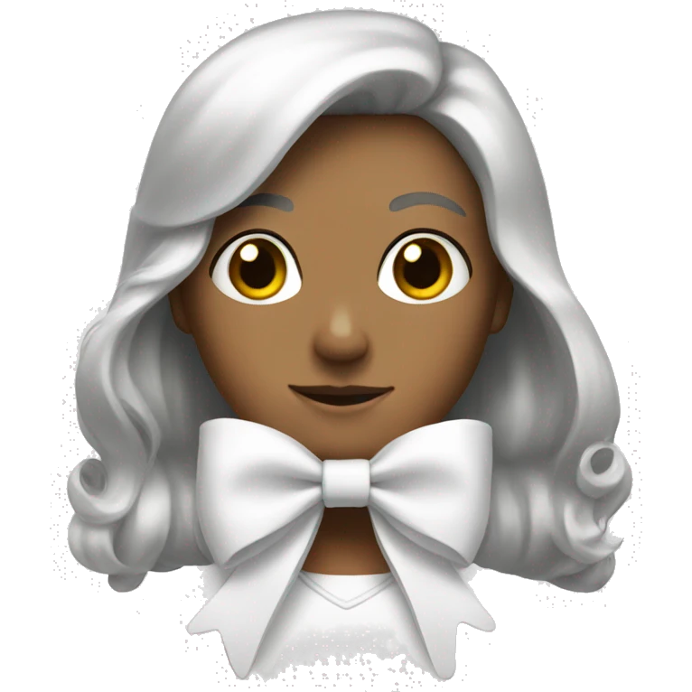 a white bow emoji