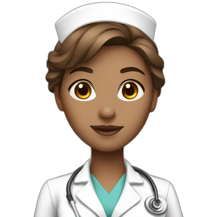 sexy nurse white skin brown hair emoji