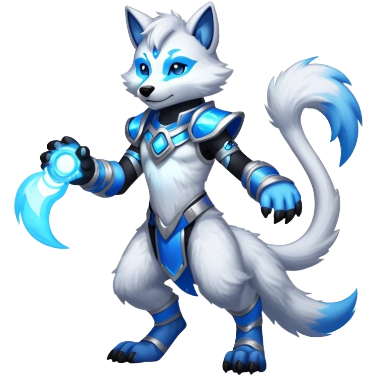 Anthro Protogen-furry-fursona, full body emoji