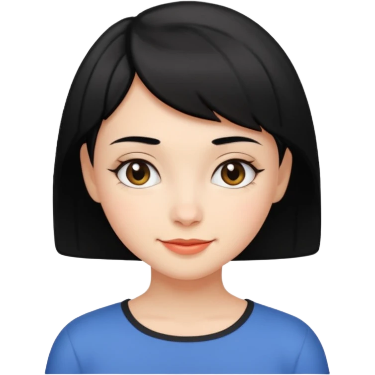 단발 여자 한명 제작 검정머리로 emoji