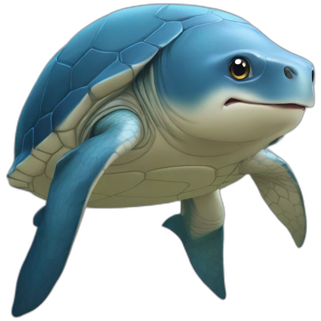 Tortue baleine mangeant un chien emoji