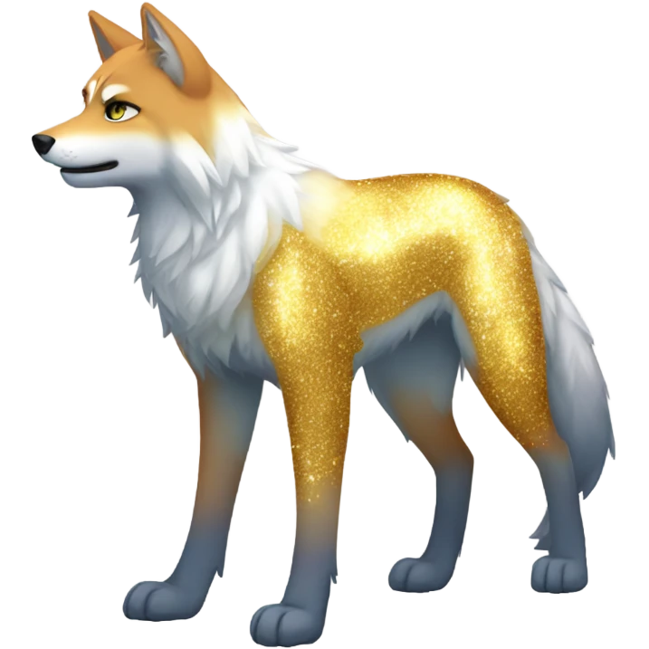 Colorful Shiny Sparkly Fionbri-Falvie-sparkle-wolf-sona full body emoji