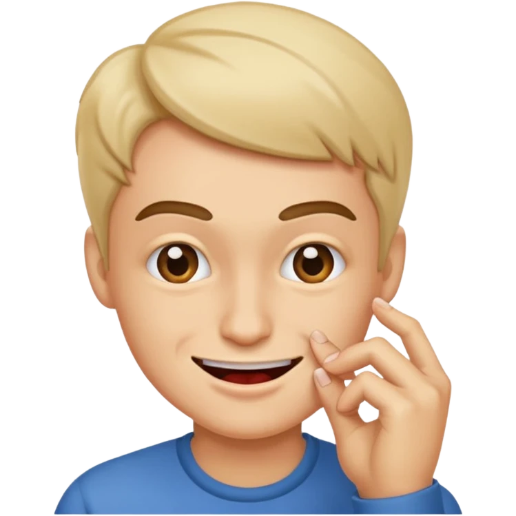 Smirking, biting fingernail emoji