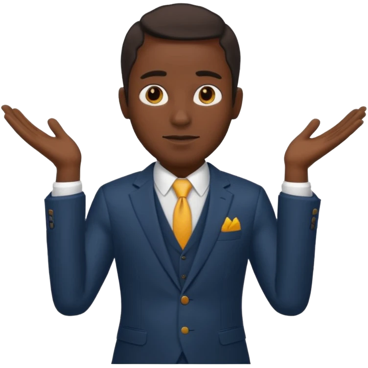 Black man in three-piece suit emoji