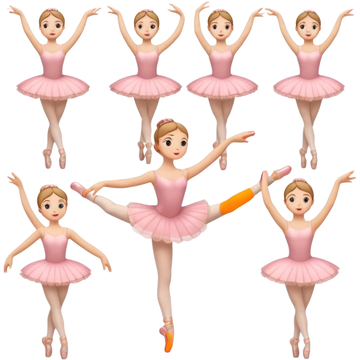 Make ballerina emojis full body in different dance positions  emoji