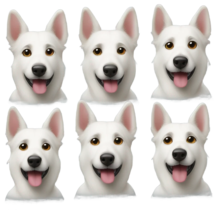 three white shepherds emoji