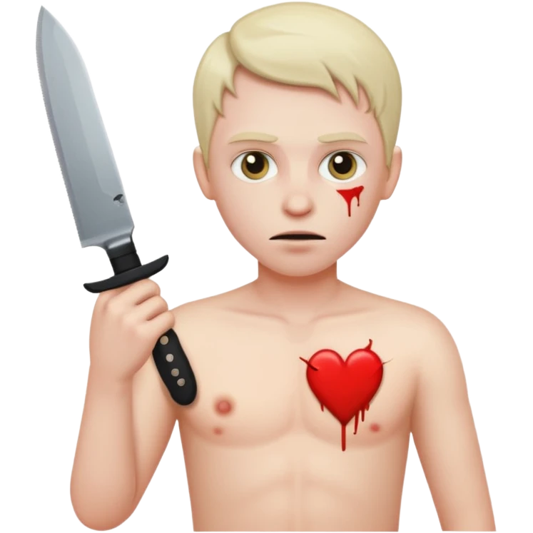 A person with a knife in there chest emoji