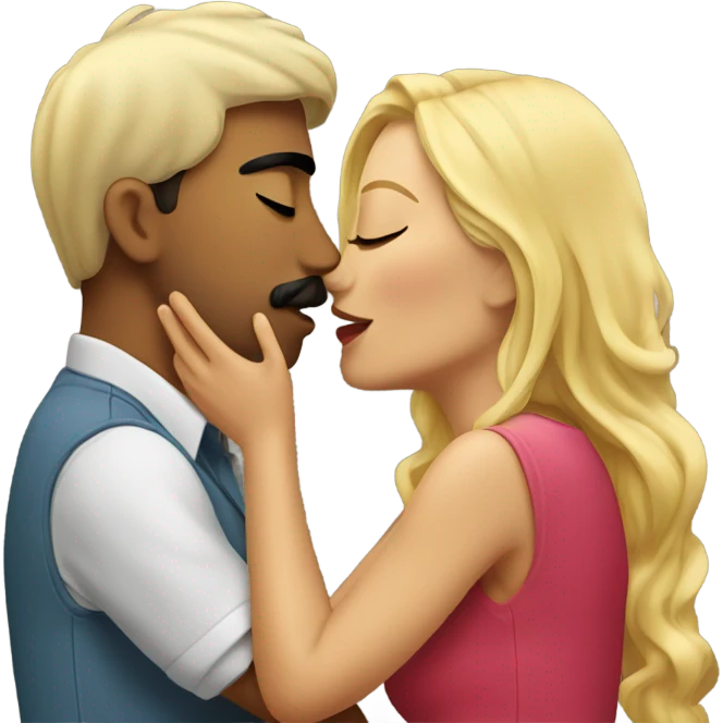 Blonde kissing mexican man emoji