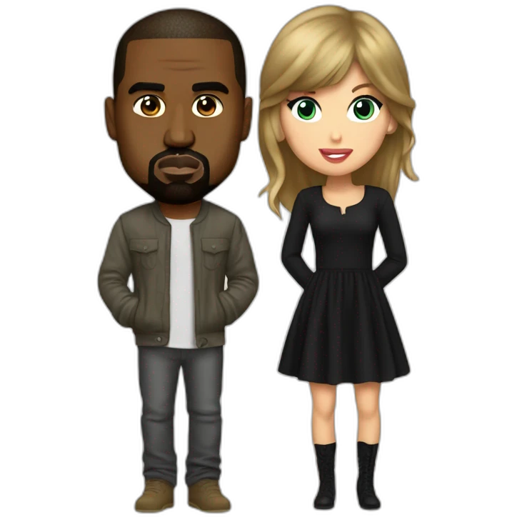kanye west with taylor swift emoji