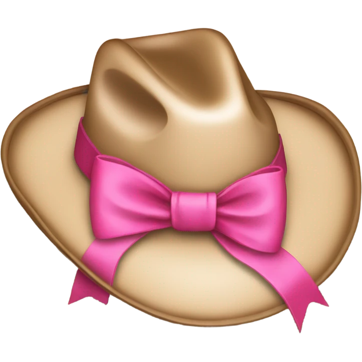 Cowboy hat with pink bow on it emoji