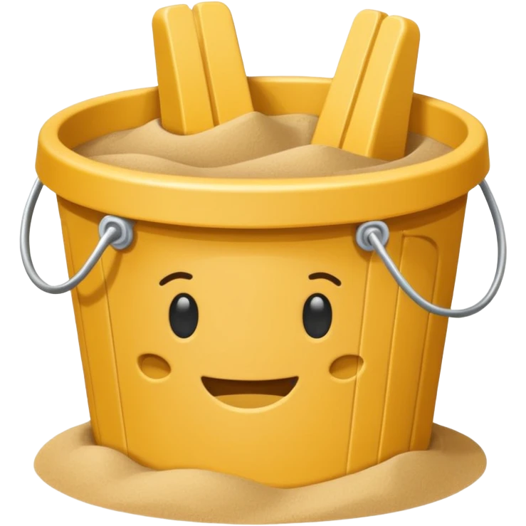 Bucket-shaped sand castle, made with an upside-down pail mold emoji