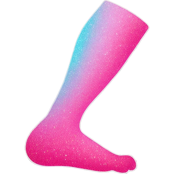 Pink ombre leg xray with glitter  emoji