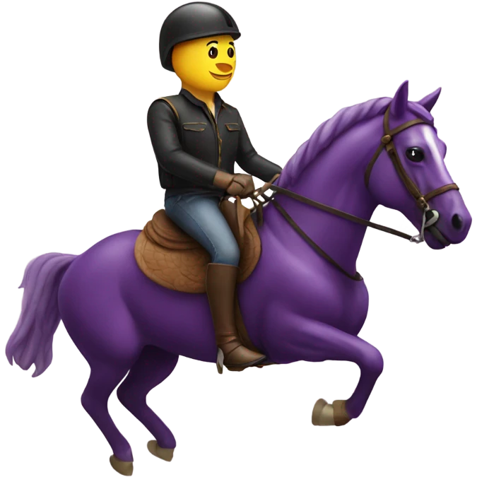 Rider and Horse on top of eggplant emoji