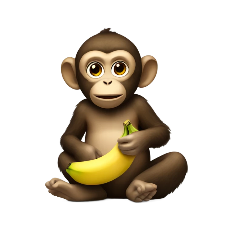 Monkey eating banana emoji