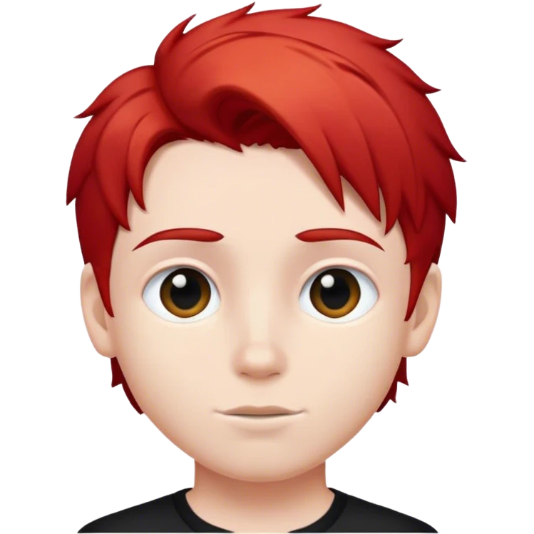 boy with black, white and red hair emoji