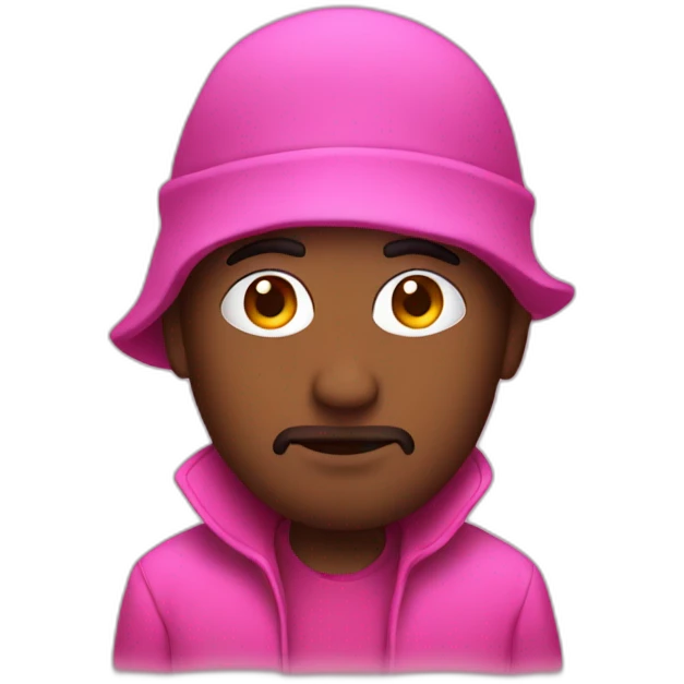 mysterious men in pink emoji