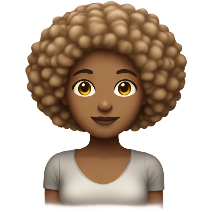 Tan girl with ombré afro emoji